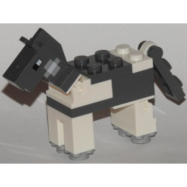 minecraft horse dark bluish gray - brick built