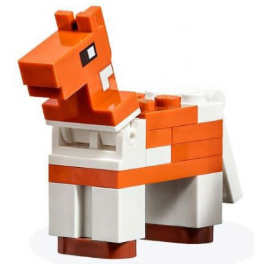 minecraft horse dark orange white spots on neck - brick built