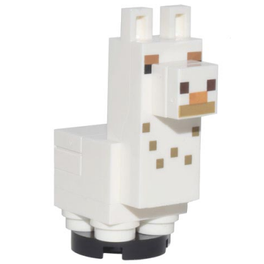 minecraft alpaca llama baby white with dark tan spots tile on back - brick built