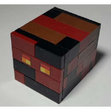 minecraft magma cube large black dark red and reddish brown exterior - brick built