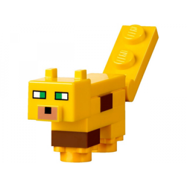 minecraft ocelot bright light orange plate round 1 x 1 with flower edge feet - brick built