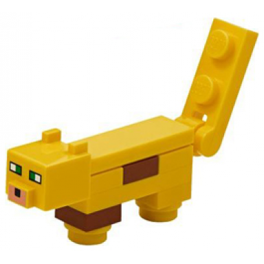 minecraft ocelot yellow plate round 1 x 1 feet - brick built