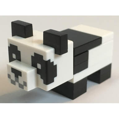 minecraft panda baby black plate with bar handle - brick built