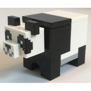 minecraft panda black plate with bar handle - brick built
