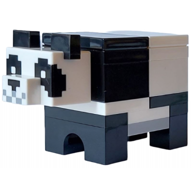 minecraft panda white plate with bar handle - brick built