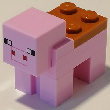 minecraft pig with saddle - brick built