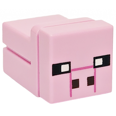bright pink minecraft pig micromob 1 x 1 bracket and tile - brick built