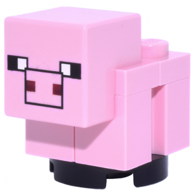 minecraft pig baby plain snout with black outline - brick built