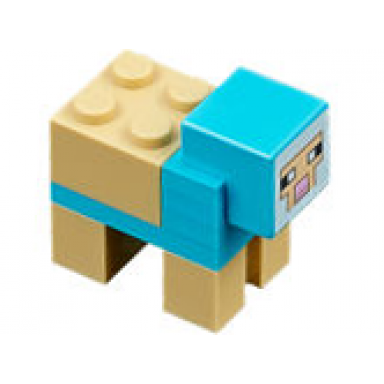 minecraft sheep medium azure sheared - brick built