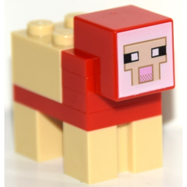 minecraft sheep red sheared - brick built