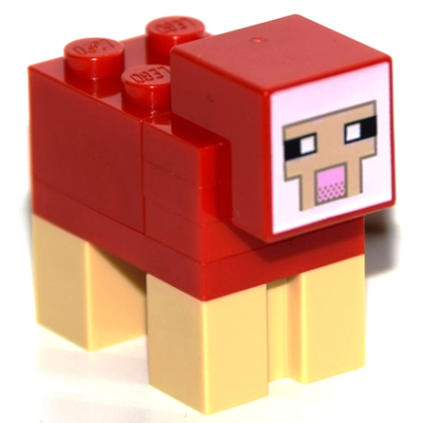 minecraft sheep red - brick built