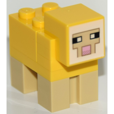 minecraft sheep yellow yellow plate 2 x 3 - brick built
