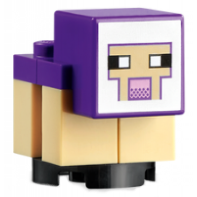 minecraft sheep lamb tan legs dark purple head - brick built