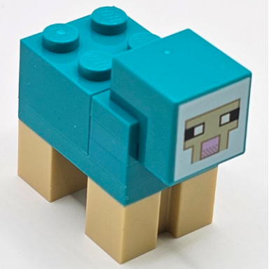 minecraft sheep dark turquoise - brick built