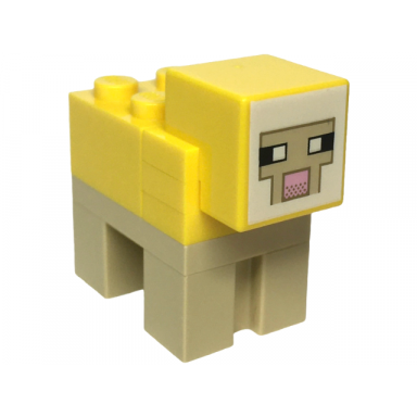minecraft sheep yellow tan plate 2 x 3 - brick built