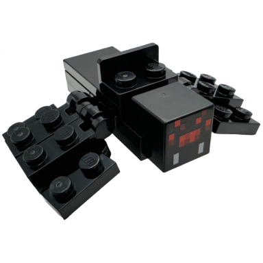 minecraft spider with bracket for jockey attachment light bluish gray fangs - brick built