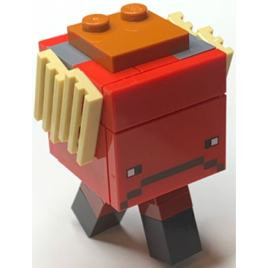 minecraft strider red plate 1 x 3 light bluish gray round plates 1 x 1 with open stud - brick built