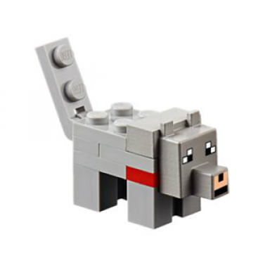 minecraft wolf tamed red plate 1 x 2 light nougat muzzle - brick built