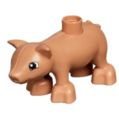 nougat duplo pig adult eyes squared pattern