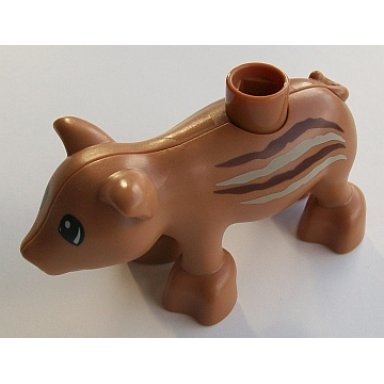 medium nougat duplo pig adult with stripes on sides pattern