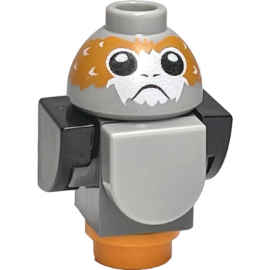 porg star wars with black wings and tail high raised feathers between eyes - brick built