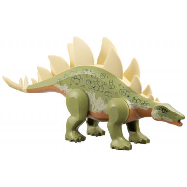 medium nougat dinosaur stegosaurus with tan plates and thagomizer