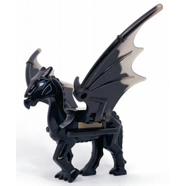 black horse skeletal with marbled trans-brown trailing wings and white eyes pattern hp thestral