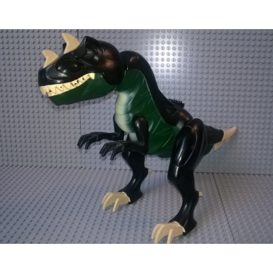 dark green dinosaur mutant tyrannosaurus rex with light-up eyes