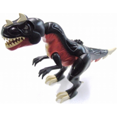 red dinosaur mutant tyrannosaurus rex with light-up eyes