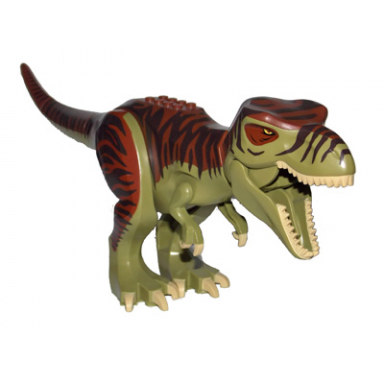 olive green dinosaur tyrannosaurus rex with reddish brown back