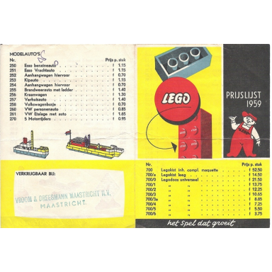 1959 dutch prijslijst yellow price list