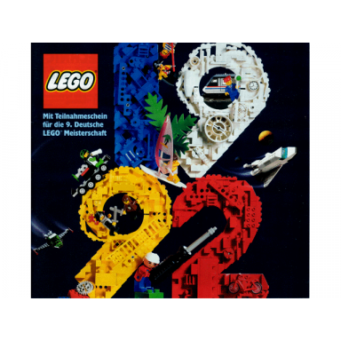 1992 large german mit teilnahmeschein für die 9 deutsche lego meisterschaft - 922038-d