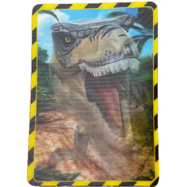 jurassic world blue ocean 2019 3d lenticular xxl card - tyrannosaurus rex