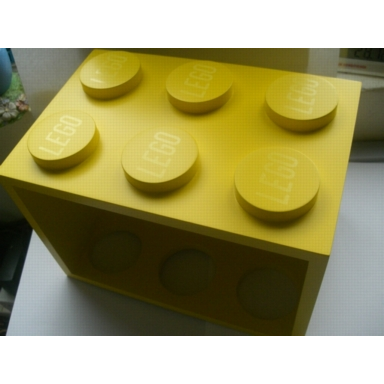 brick 2 x 3 stackable cd holder yellow