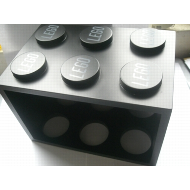 brick 2 x 3 stackable cd holder black