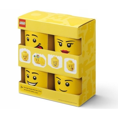 minifigure head storage container mini - boy girl silly happy boy 4 pieces