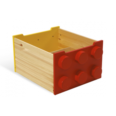 rolling storage box red yellow