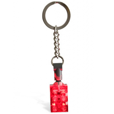 2 x 3 brick - trans red light up brick key chain