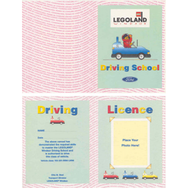 card driving school licence license legoland windsor