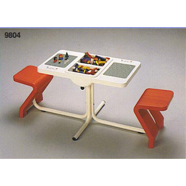 playtable with two bins 2 seats and two building plates