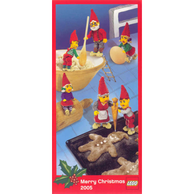 christmas card - 2005 elves making gingerbread men