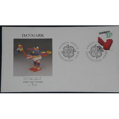 lego stamp denmark first day cover may 11 1989 - childrens games paradisfugl.