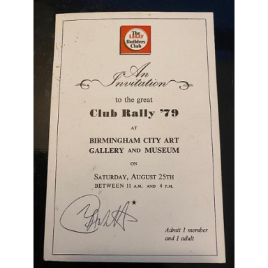 invitation to lego club rally birmingham 1979