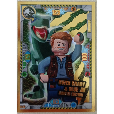 jurassic world trading card game german series 1 - le12 owen grady blue limited edition