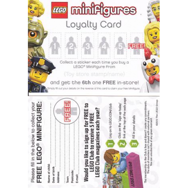 minifigures loyalty card 2013