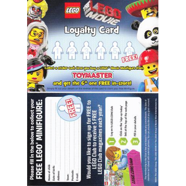 minifigures loyalty card 2014 the lego movie