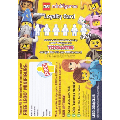 minifigures loyalty card 2014 series 12 minifigures