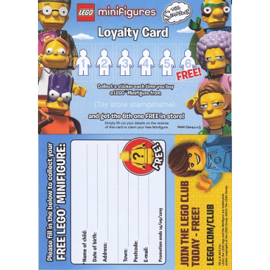 minifigures loyalty card 2015 the simpsons series 2