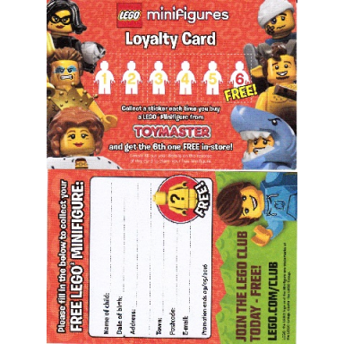 minifigures loyalty card 2016 series 15 minifigures
