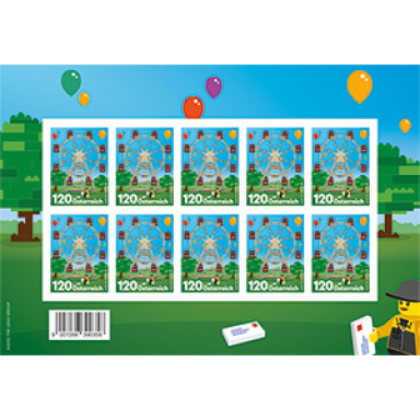 lego stamp austria 2022 - 90 years of lego sheet of 10